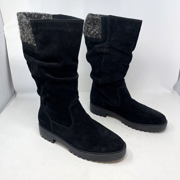 Camper Black Suede Lug Sole Slouch Boots Size 11 - Picture 4 of 11